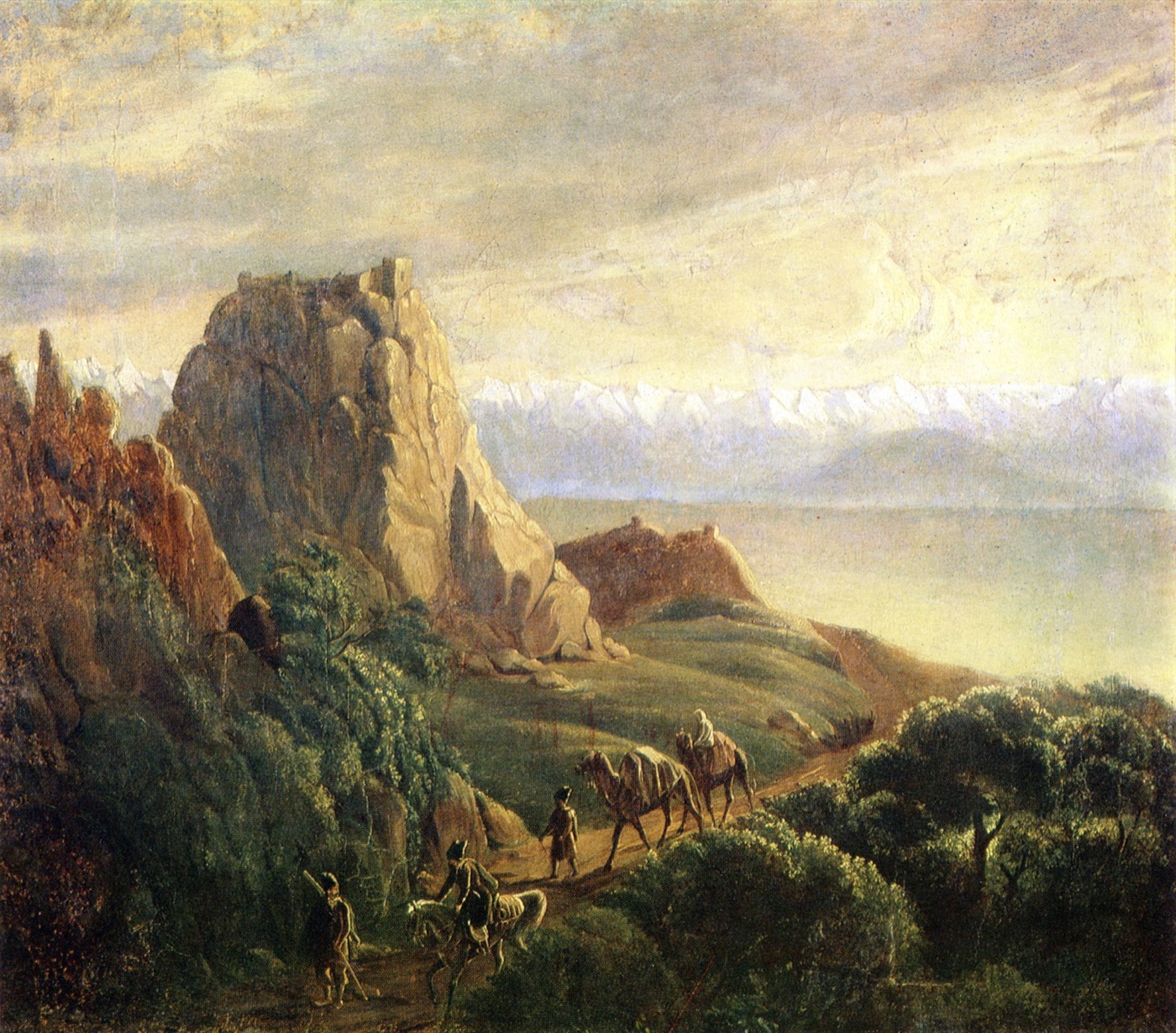 Окрестности селения Караагач — пейзаж кисти М. Ю. Лермонтова, масло, 1837–1838